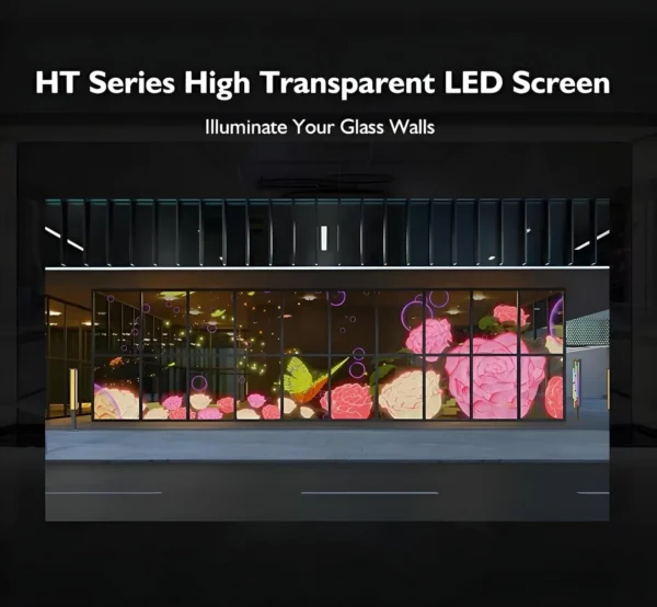 P10 Transparent Flexible Soft Self-Adhesive LED Film for Windows | High-Brightness Crystal Clear LED Display Advertising Film