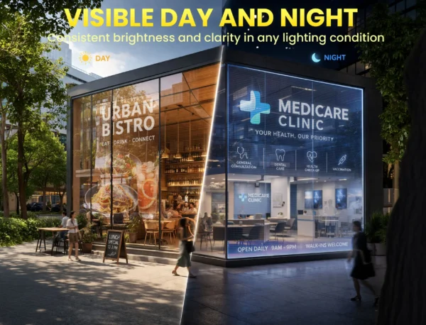 P16 Transparent Flexible Soft Self-Adhesive LED Film for Windows | High-Brightness Crystal Clear LED Display Advertising Film