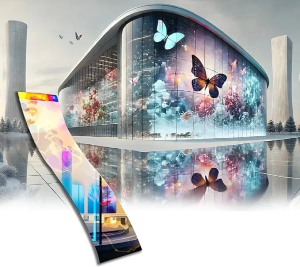 P16 Transparent Flexible Soft Self-Adhesive LED Film for Windows | High-Brightness Crystal Clear LED Display Advertising Film