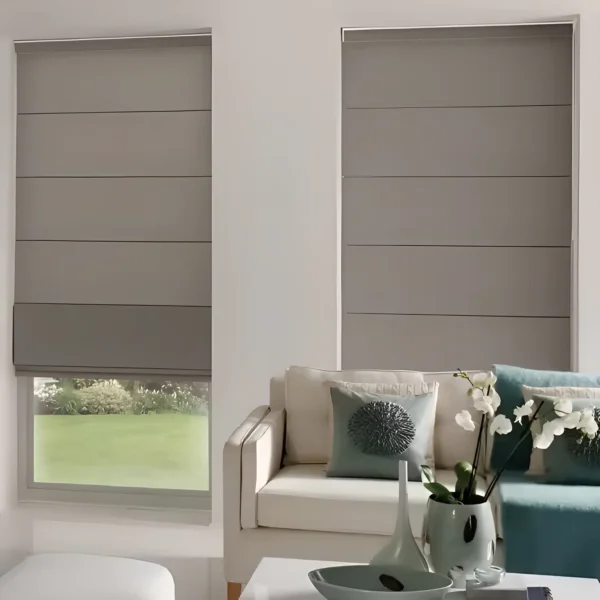 Roman Smart Blinds | Motorized Fabric Window Shades for Home & Office | Remote & App Control – Elegant Design, Soft Folds | Custom Sizes Available