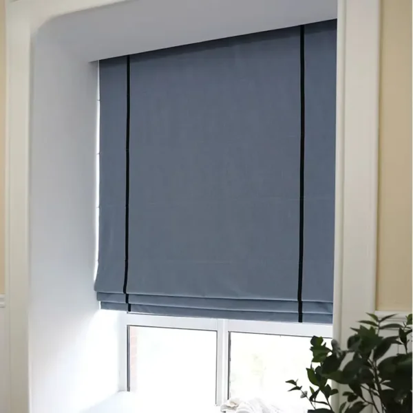 Roman Smart Blinds | Motorized Fabric Window Shades for Home & Office | Remote & App Control – Elegant Design, Soft Folds | Custom Sizes Available