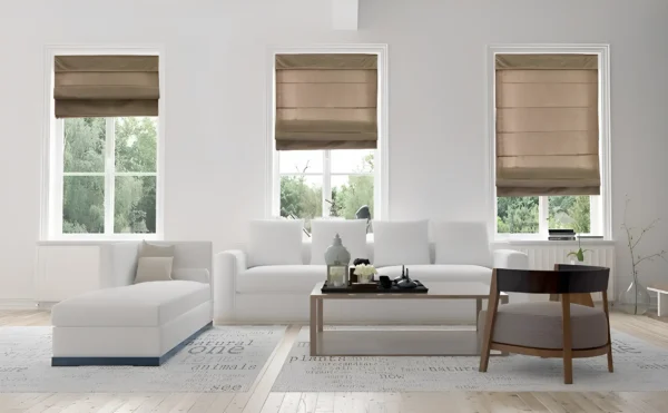 Roman Smart Blinds | Motorized Fabric Window Shades for Home & Office | Remote & App Control – Elegant Design, Soft Folds | Custom Sizes Available