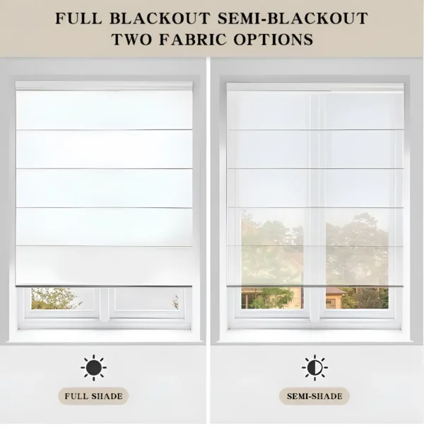 Roman Smart Blinds | Motorized Fabric Window Shades for Home & Office | Remote & App Control – Elegant Design, Soft Folds | Custom Sizes Available