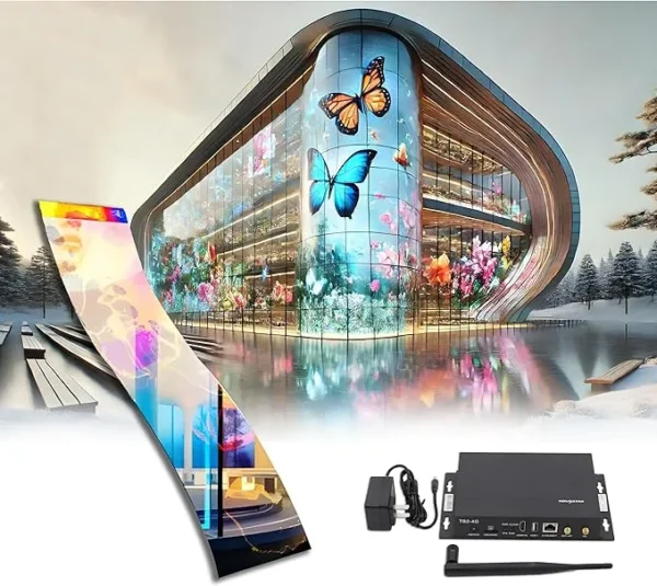 P10 Transparent Flexible Soft Self-Adhesive LED Film for Windows | High-Brightness Crystal Clear LED Display Advertising Film