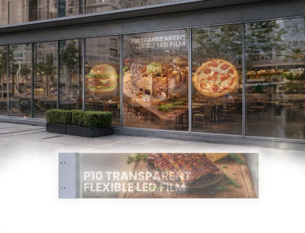 P10 Transparent Flexible Soft Self-Adhesive LED Film for Windows | High-Brightness Crystal Clear LED Display Advertising Film