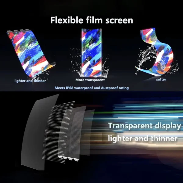 P10 Transparent Flexible Soft Self-Adhesive LED Film for Windows | High-Brightness Crystal Clear LED Display Advertising Film