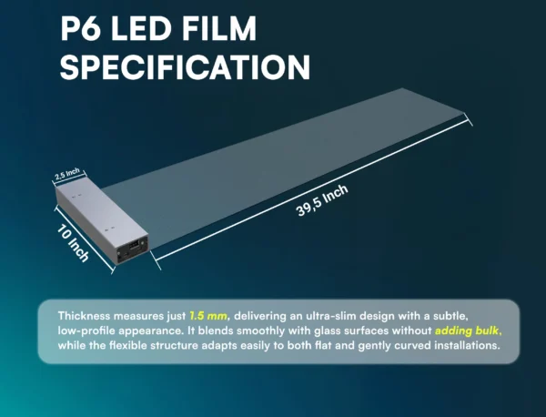 P6 Transparent Flexible Soft Self-Adhesive LED Film for Windows | High-Brightness Crystal Clear LED Display Advertising Film