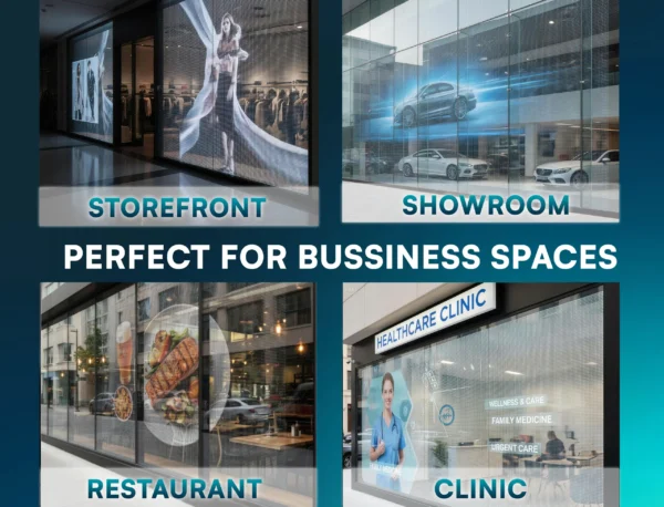 P6 Transparent Flexible Soft Self-Adhesive LED Film for Windows | High-Brightness Crystal Clear LED Display Advertising Film