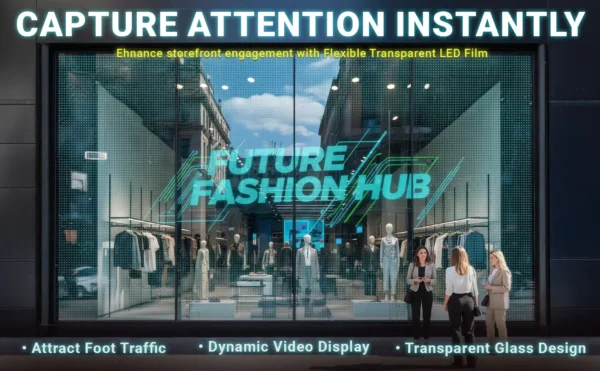 P6 Transparent Flexible Soft Self-Adhesive LED Film for Windows | High-Brightness Crystal Clear LED Display Advertising Film