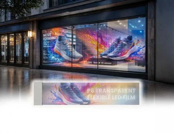 P6 Transparent Flexible Soft Self-Adhesive LED Film for Windows | High-Brightness Crystal Clear LED Display Advertising Film