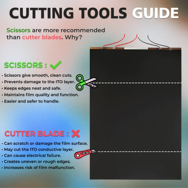 7 Black Window Privacy Film | PDLC Switchable, Window Film | Heat Insulation UV Blocking - Clear to Opaque, (Without Transformer)