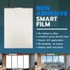 Non-Adhesive PDLC Smart Film | Switchable Glass Film for Home & Office | Heat Insulation UV Blocking – Clear to Opaque, (Without Transformer)
