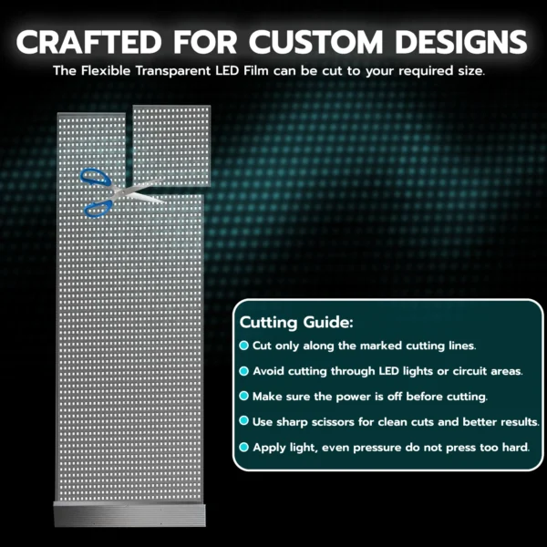 P4 Transparent Flexible Soft Self-Adhesive LED Film for Windows | High-Brightness Crystal Clear LED Display Advertising Film