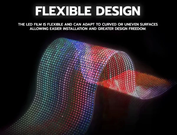 P4 Transparent Flexible Soft Self-Adhesive LED Film for Windows | High-Brightness Crystal Clear LED Display Advertising Film