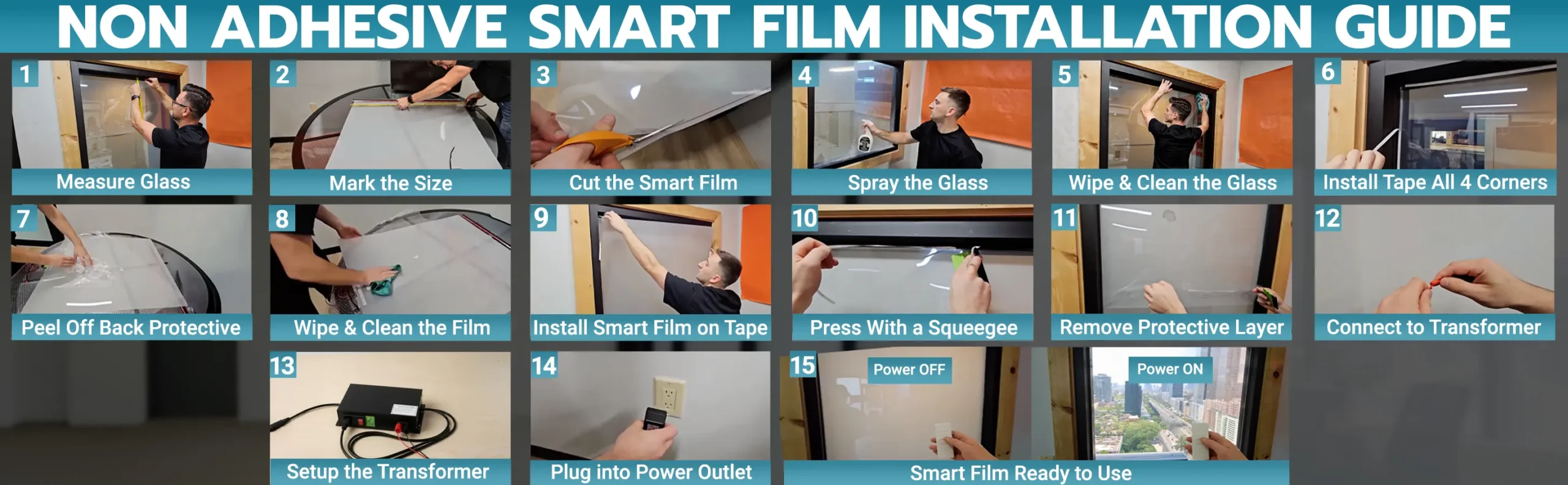 Non-Adhesive PDLC Smart Film