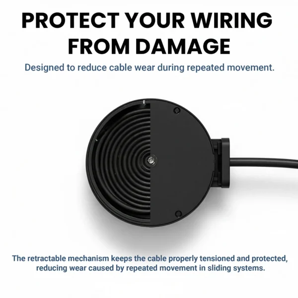 Retractable Wire Box for PDLC Smart Film | Cable Management for Switchable Privacy Glass, Sliding Doors & Windows | Flexible Wiring System for Smart Glass Film Installation