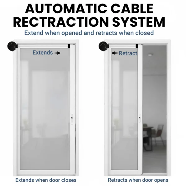 Retractable Wire Box for PDLC Smart Film | Cable Management for Switchable Privacy Glass, Sliding Doors & Windows | Flexible Wiring System for Smart Glass Film Installation
