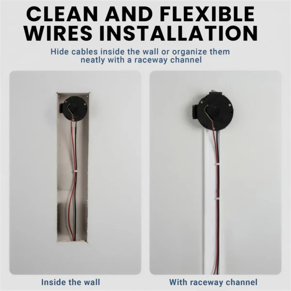 Retractable Wire Box for PDLC Smart Film | Cable Management for Switchable Privacy Glass, Sliding Doors & Windows | Flexible Wiring System for Smart Glass Film Installation